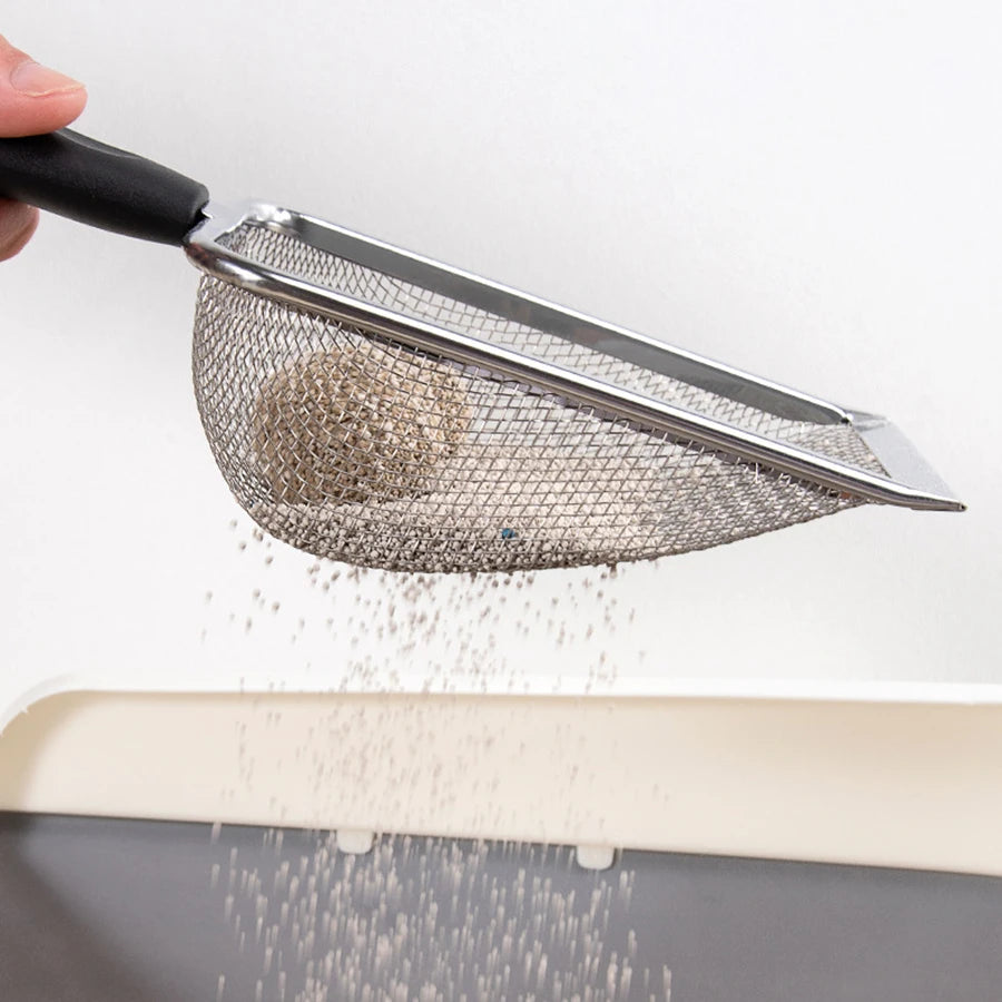 Stainless steel cat litter shovel small hole bentonite mineral sand rutin chicken shovel multi hole filter shovel pet supplies