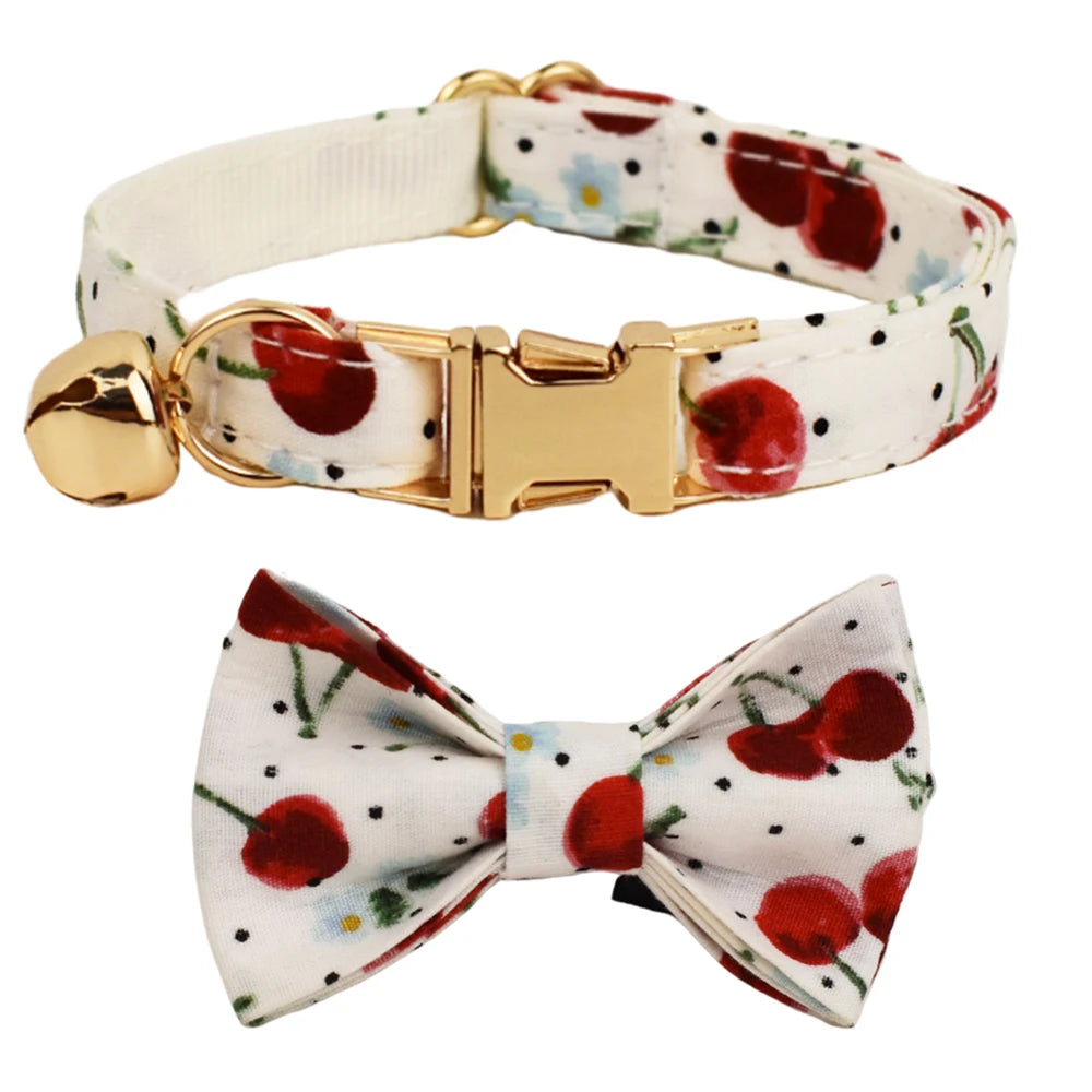 Cat Collar Bowknot Adjustable Safety Personalized pet collar Customized Name Soft