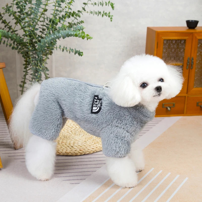 NEW Winter Dogs Jumpsuit Coat with Zipper Warm Pet Jacket Overalls for Small Dogs Cats Chihuahua Clothes Maltese Bulldog Onesies