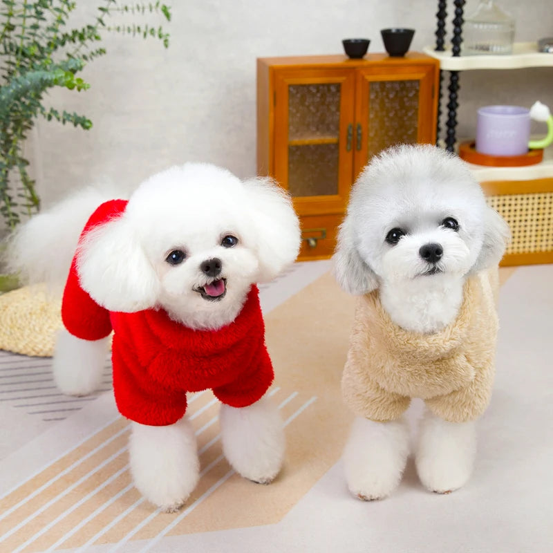 NEW Winter Dogs Jumpsuit Coat with Zipper Warm Pet Jacket Overalls for Small Dogs Cats Chihuahua Clothes Maltese Bulldog Onesies